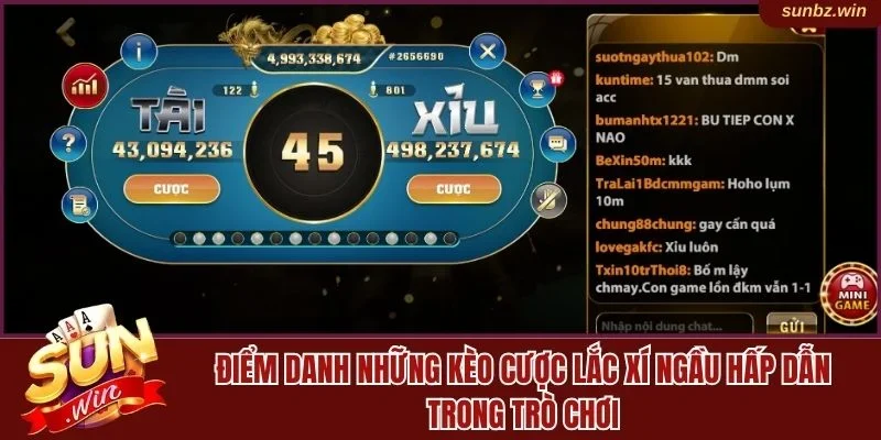 4 kèo cược xí ngầu hấp dẫn hiện có tại trò chơi 