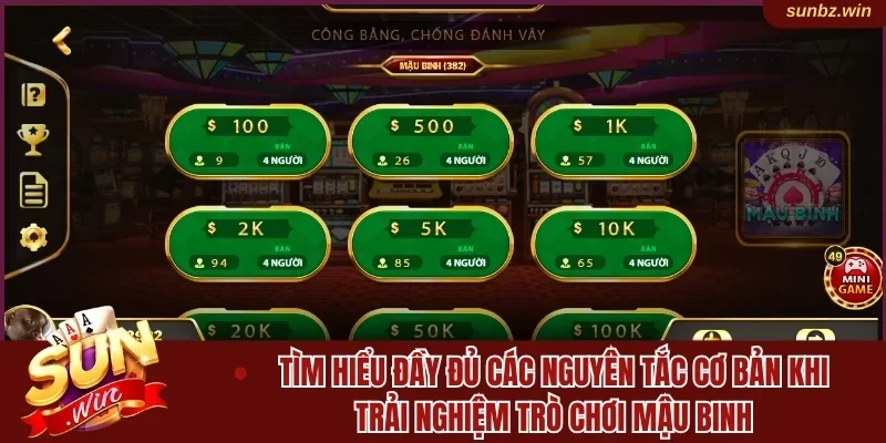 Tổng hợp nguyên tắc khi trải nghiệm Mậu Binh